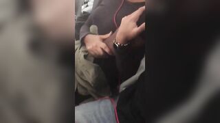 Homemade Finger Fun with Amateur Ebony Girl on Airplane