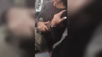 Homemade Finger Fun with Amateur Ebony Girl on Airplane