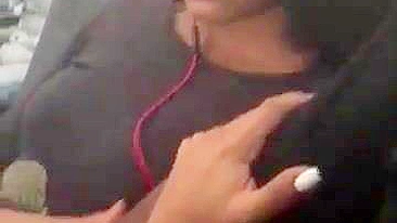 Homemade Finger Fun with Amateur Ebony Girl on Airplane