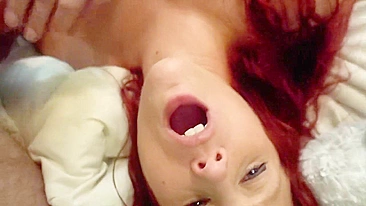 Redhead Girlfriend Homemade Blowjob with Squirting Orgasm