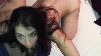 Homemade Sex with Slut Wife & Hubby Double Blowjob by BBC