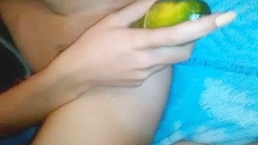 Homemade MILF Fruit Sex with Dildos & Toys