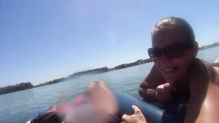 Homemade Blowjob by French MILF Outdoors with Cum in Mouth