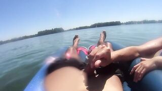 Homemade Blowjob by French MILF Outdoors with Cum in Mouth