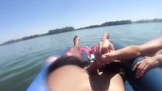 Homemade Blowjob by French MILF Outdoors with Cum in Mouth