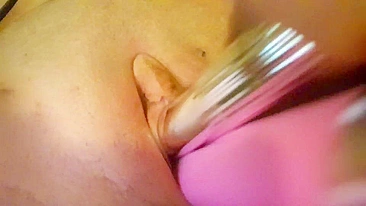 Homemade Double Penetration with Shaved Pussy & Sex Toys