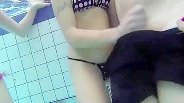 Amateur Swinger Couple Public Blowjob & Handjob in Homemade Underwater Sex