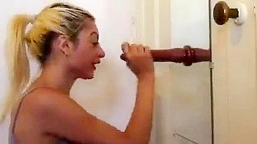 Homemade Porn Video - College Girl Amateur Blowjob with Huge Dildo