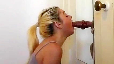 Homemade Porn Video - College Girl Amateur Blowjob with Huge Dildo