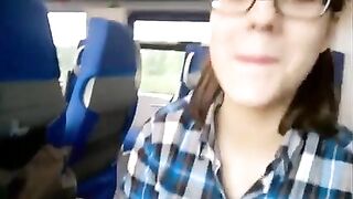 Naughty Nerds on the Euro Train - Homemade Blowjob Action!