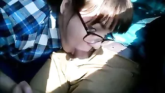 Naughty Nerds on the Euro Train - Homemade Blowjob Action!