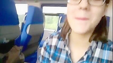 Naughty Nerds on the Euro Train - Homemade Blowjob Action!