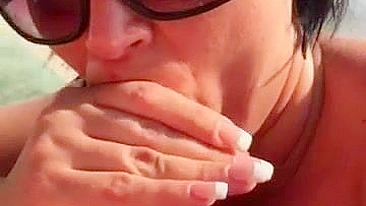 Homemade Milf Blowjob on Beach with Cum Swallowed