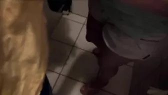 Homemade Blowjob in Public Restaurant Toilet with Girlfriend