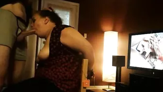 Homemade Amateur Blowjob with Fat Slut Gets Roughed and Used