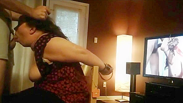 Homemade Amateur Blowjob with Fat Slut Gets Roughed and Used