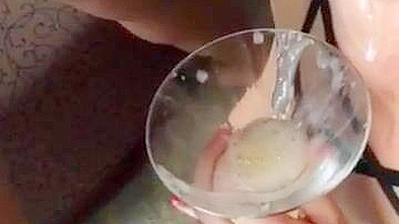 Wild Wife Homemade Bukkake Gangbang with BBC and Cum in Mouth