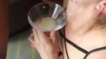 Wild Wife Homemade Bukkake Gangbang with BBC and Cum in Mouth