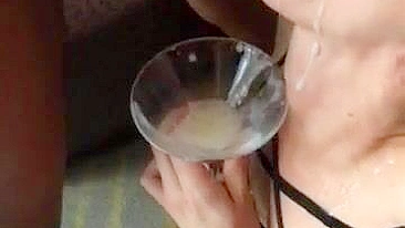 Wild Wife Homemade Bukkake Gangbang with BBC and Cum in Mouth