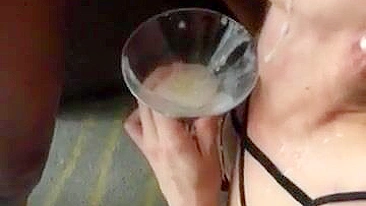 Wild Wife Homemade Bukkake Gangbang with BBC and Cum in Mouth