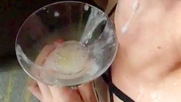 Wild Wife Homemade Bukkake Gangbang with BBC and Cum in Mouth