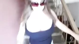 Brunette Babe with Massive Tits in Homemade Sex