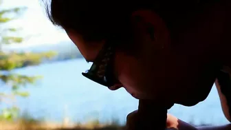 Homemade Blowjob in the Great Outdoors with Glasses