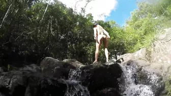 Wild River Fucking with Big Boobs Babe - Homemade Public Sex