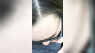 Homemade Blowjob with Glasses in Public Park