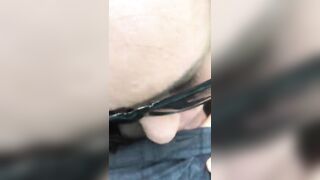 Homemade Blowjob with Glasses in Public Park