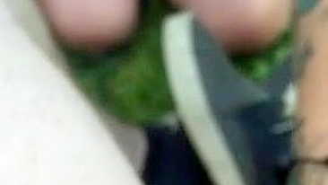 Homemade Blowjob with Glasses in Public Park