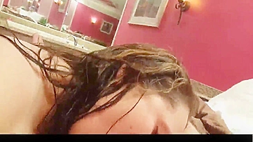 Chubby Girlfriend Homemade Blowjob with Ball Sucking