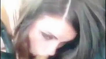 Homemade Blowjob by Sweet Brunette Girl in Car