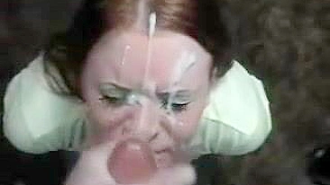 Redhead Girlfriend Messy Homemade Blowjob with Big Facial