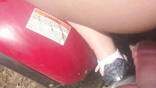 Homemade Outdoor Sex with Panties & Moaning - Amateur Creampie Fingering Exhibition