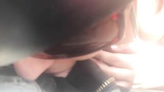 Homemade Outdoor Sex with Panties & Moaning - Amateur Creampie Fingering Exhibition