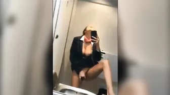 Homemade Masturbation on Airplane with Big Boobs & Tits-Amateur Public Selfie