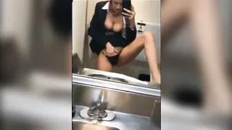 Homemade Masturbation on Airplane with Big Boobs & Tits-Amateur Public Selfie