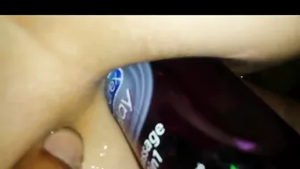 Homemade Double Penetration Anal Sex with Improvised Dildo & Hot Girlfriend