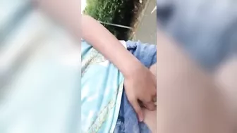 Public Flashing with Busty Blonde MILF Natural Big Tits