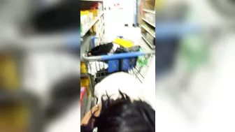 Amateur Girl Sucks Big Black Cock in Public Blowjob