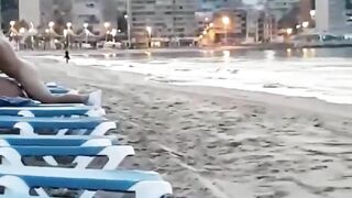 Uninhibited Amateurs Fuck on Beach Sunlounge in Public