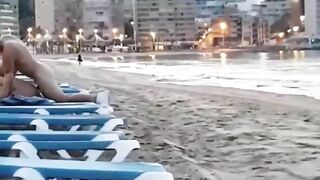 Uninhibited Amateurs Fuck on Beach Sunlounge in Public