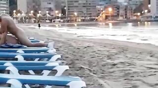 Uninhibited Amateurs Fuck on Beach Sunlounge in Public