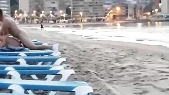 Uninhibited Amateurs Fuck on Beach Sunlounge in Public