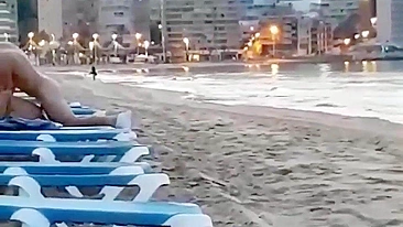 Uninhibited Amateurs Fuck on Beach Sunlounge in Public