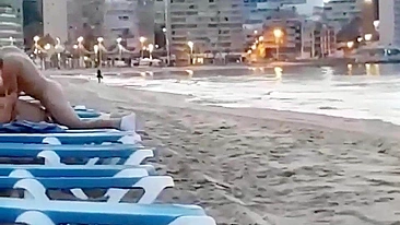 Uninhibited Amateurs Fuck on Beach Sunlounge in Public