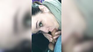 Homemade Blowjob on Crowded Bus with Horny Girlfriend