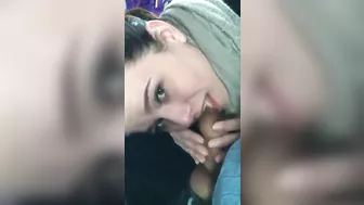 Homemade Blowjob on Crowded Bus with Horny Girlfriend