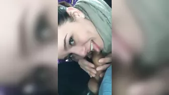 Homemade Blowjob on Crowded Bus with Horny Girlfriend
